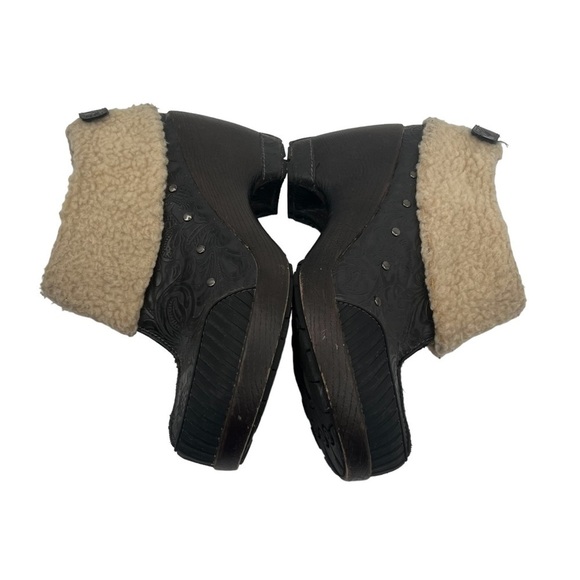 JBU Brown Black Side Zipper Faux Fur Ankle Booties Size 8.5 Women's - Picture 7 of 9